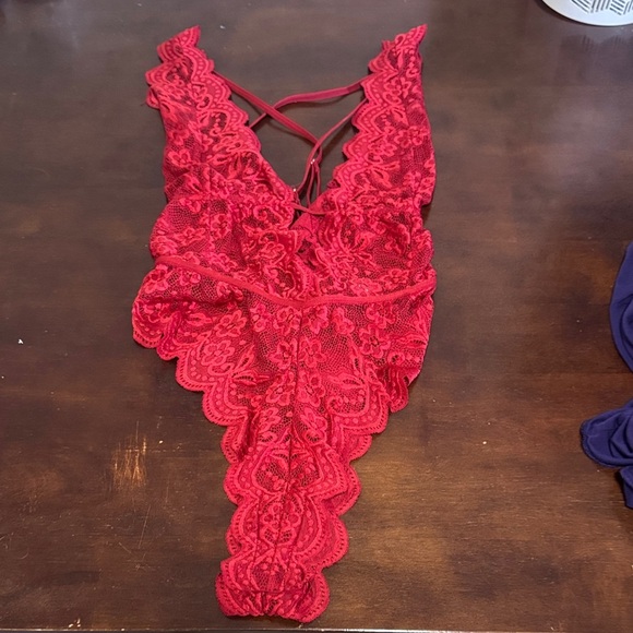 Red Lace Bodysuit - Picture 6 of 8